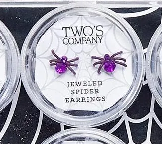 Black Widow Crystal Spider Earrings