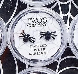 Black Widow Crystal Spider Earrings