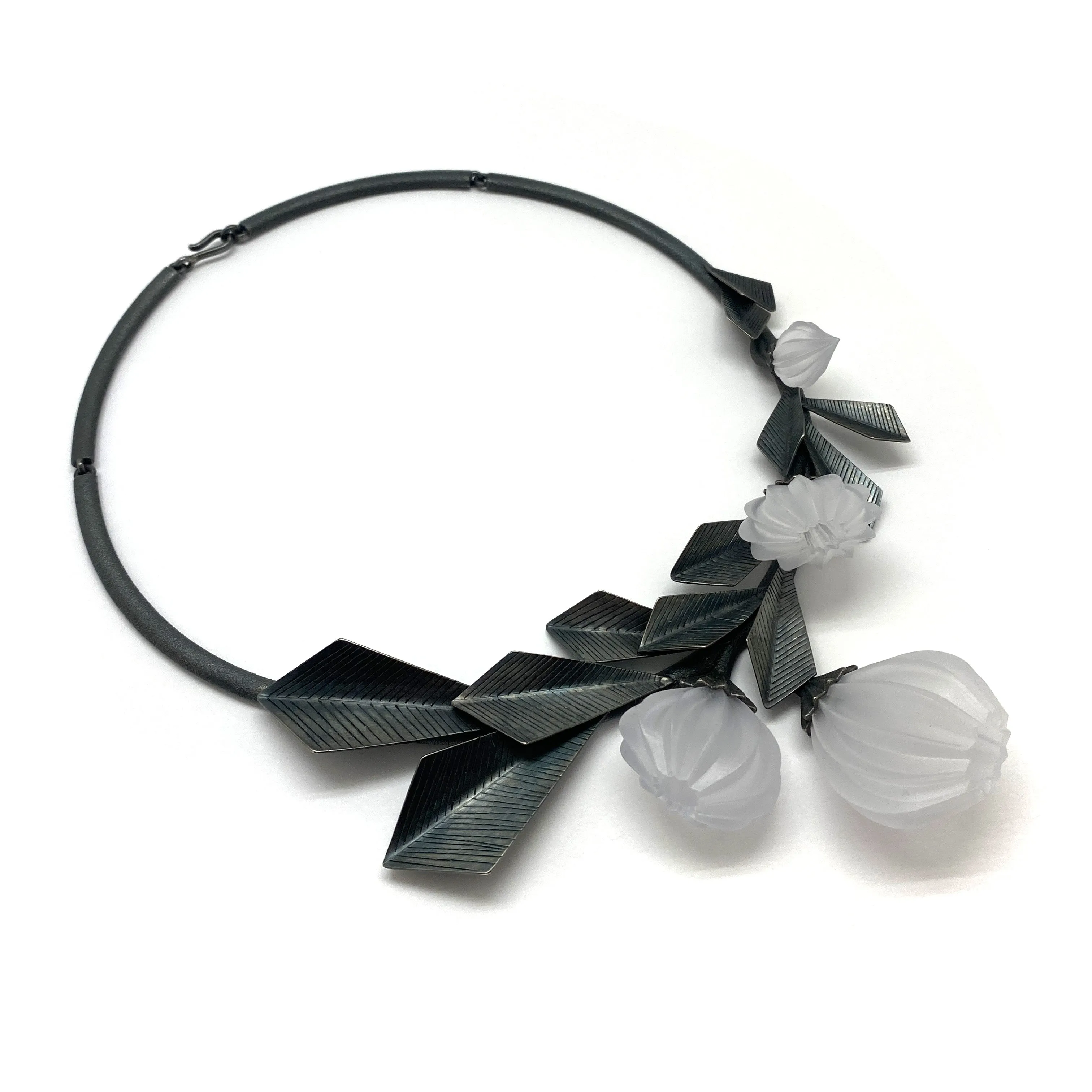 Blooming Acrylic and Silver Geometric Necklace