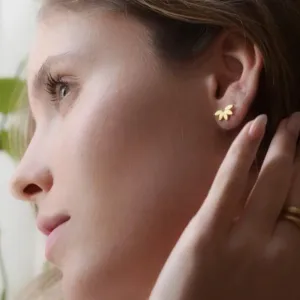 Blooming Gold Petals Stud Earrings