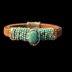 Blue Double Wrapped Turquoise with Kingman Turquoise Center