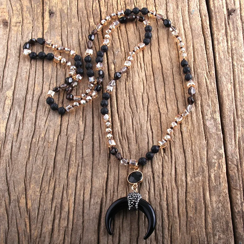 Bohemian Moon Necklace, Boho Moon Necklace, Bohemian Jewelry
