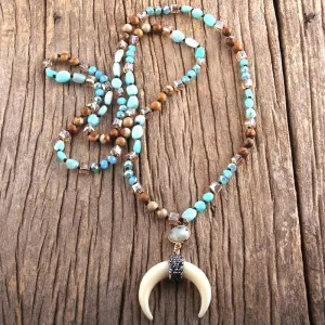 Bohemian Moon Necklace, Boho Moon Necklace, Bohemian Jewelry