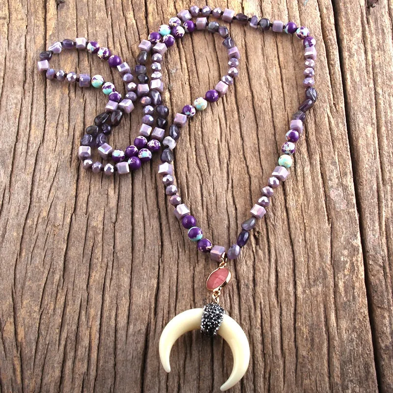Bohemian Moon Necklace, Boho Moon Necklace, Bohemian Jewelry