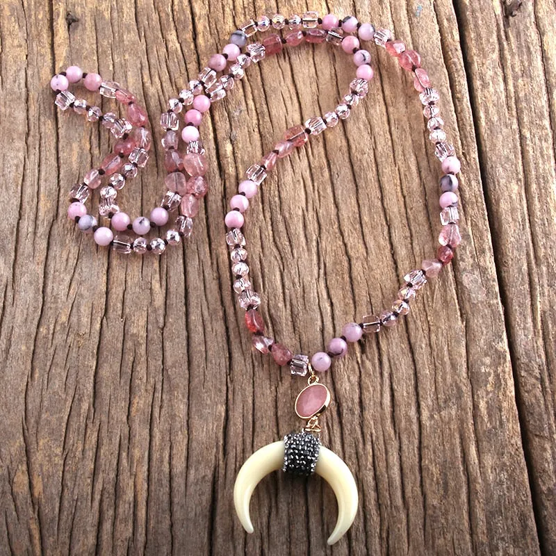 Bohemian Moon Necklace, Boho Moon Necklace, Bohemian Jewelry