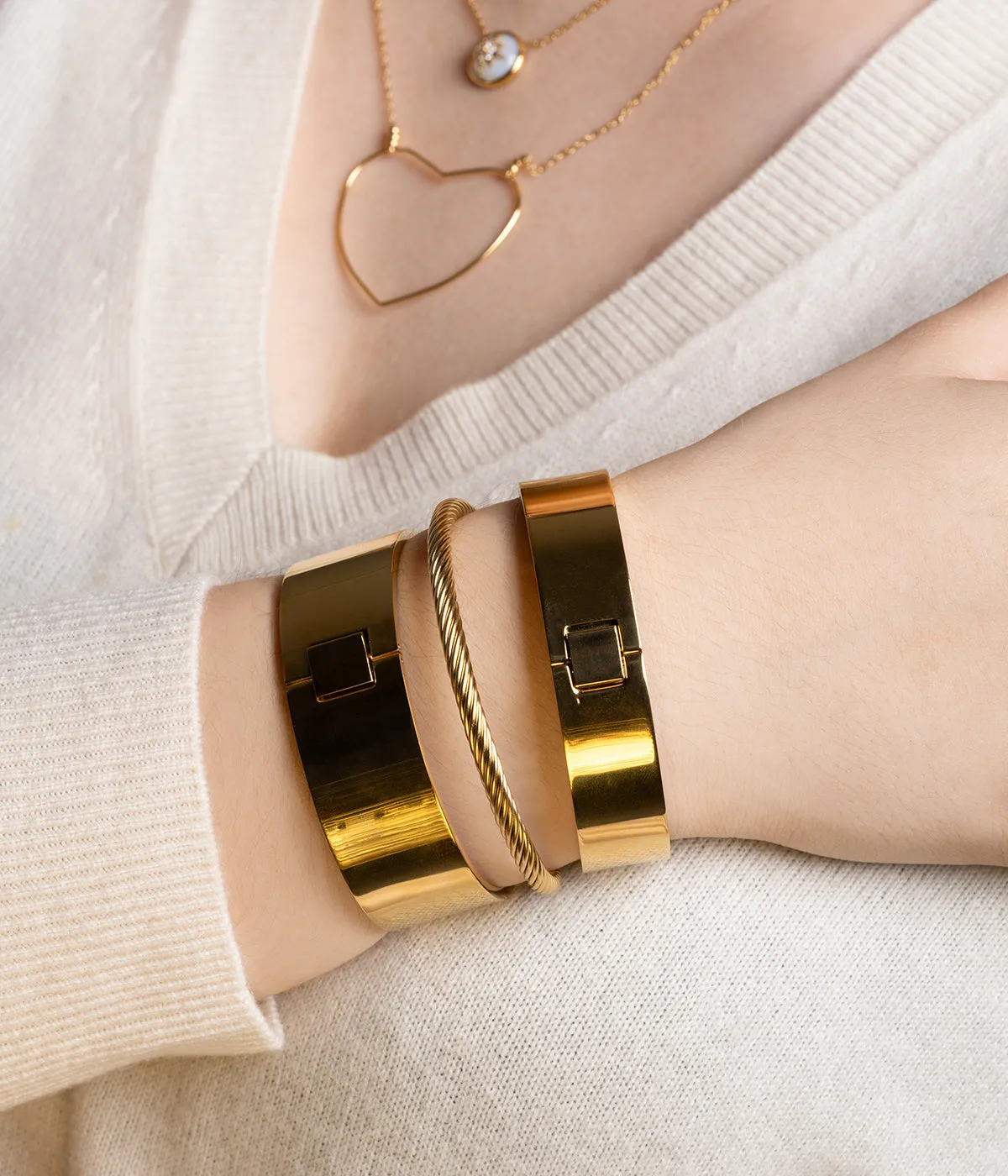 Bracelet Jonc Océane (Acier doré)