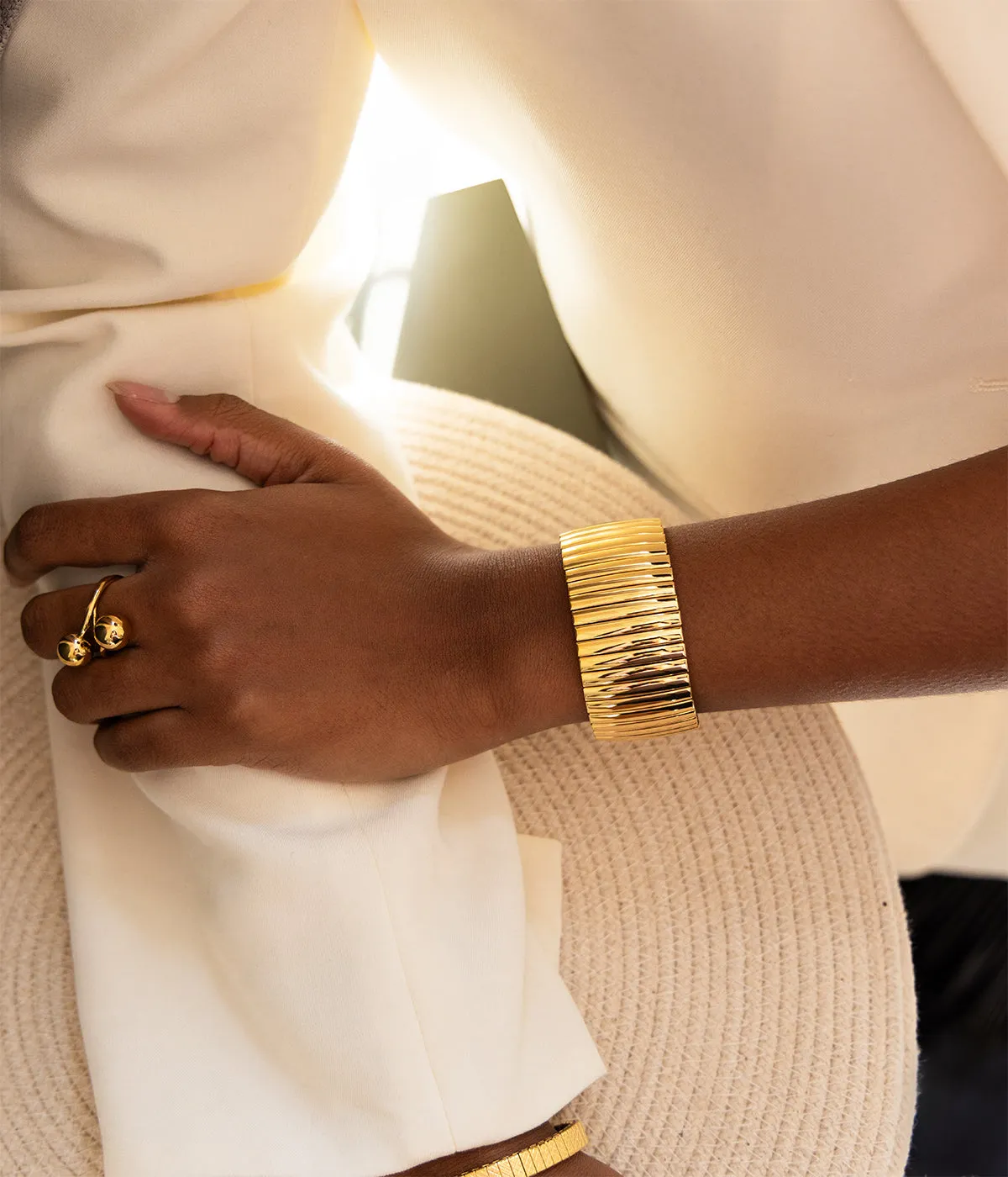 Bracelet Jonc Wilona (Acier doré)