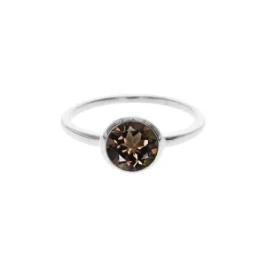 Bridget simple round smokey quartz ring