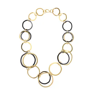 Camila 24K gold and black hoop necklace