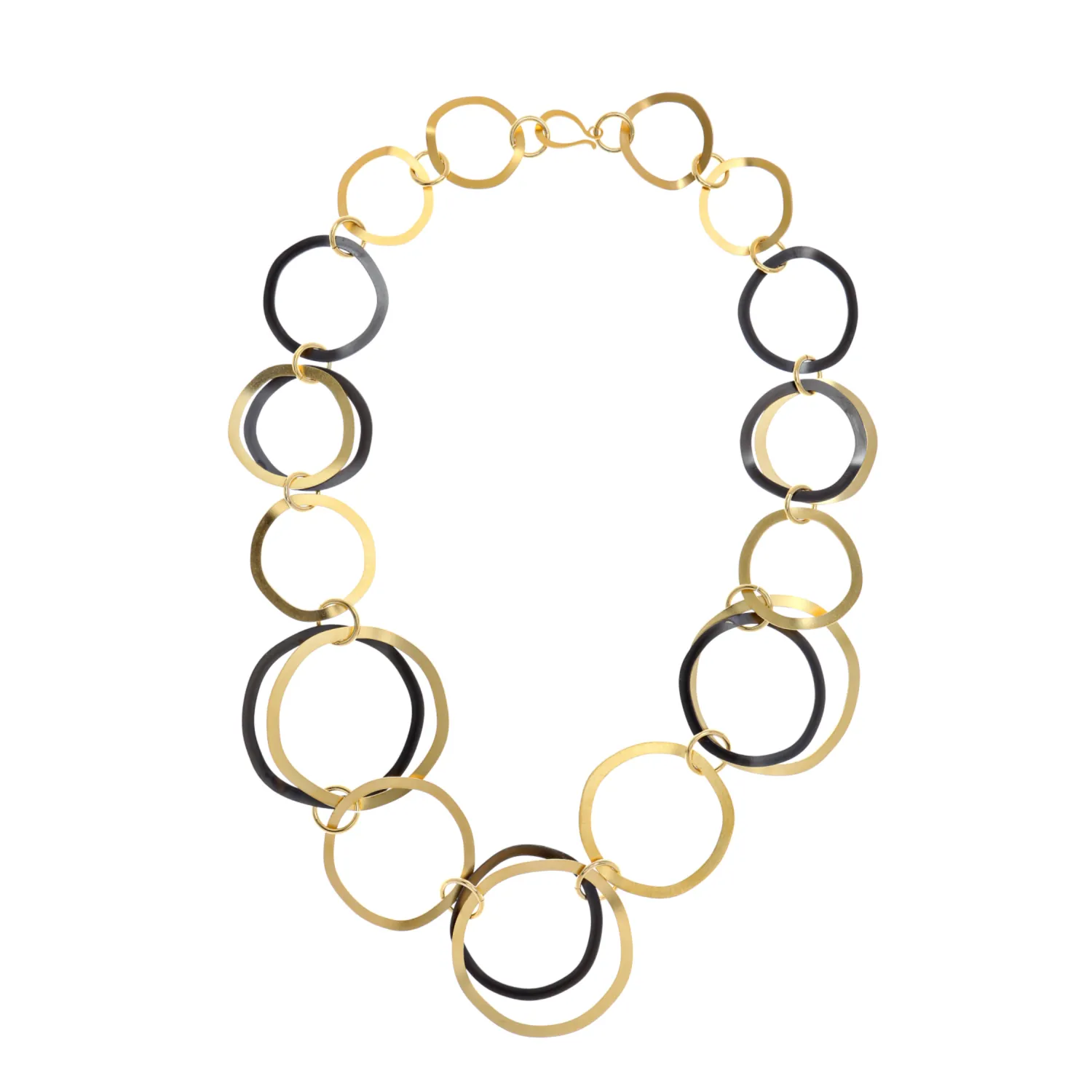 Camila 24K gold and black hoop necklace