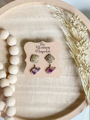 Camo WV   Gold Druzy Studs