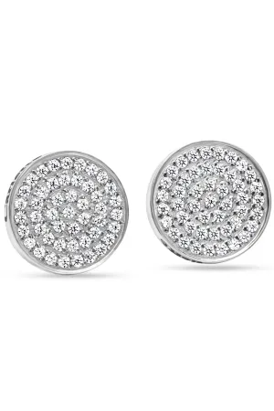 Carlette Glamour Collection Irrestibible earrings, Cubic Zirconia Stone, Stainless Steel, Rose Gold & Rhodium Plated, Swiss Innovation, Modular, Combine, Necklace & Bracelet
