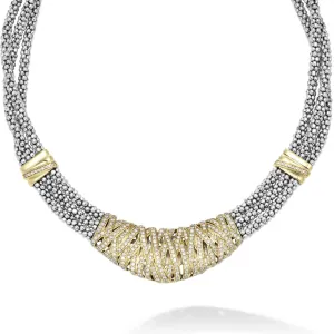 Caviar Lux Statement Two-Tone Caviar Diamond Necklace