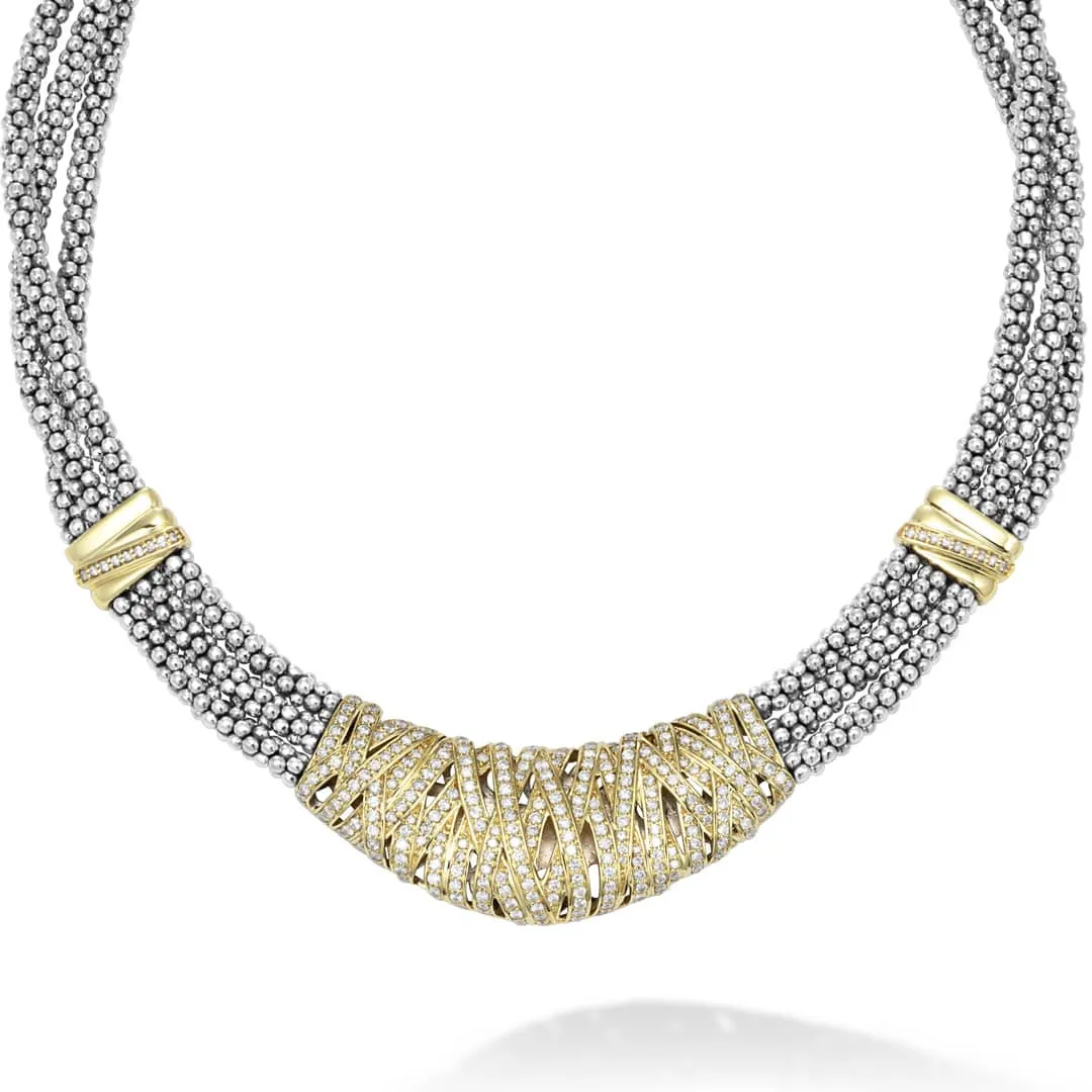 Caviar Lux Statement Two-Tone Caviar Diamond Necklace