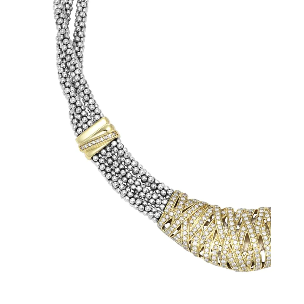 Caviar Lux Statement Two-Tone Caviar Diamond Necklace