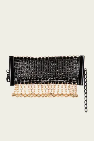 Chainmail Metal Bracelet in Black Gold