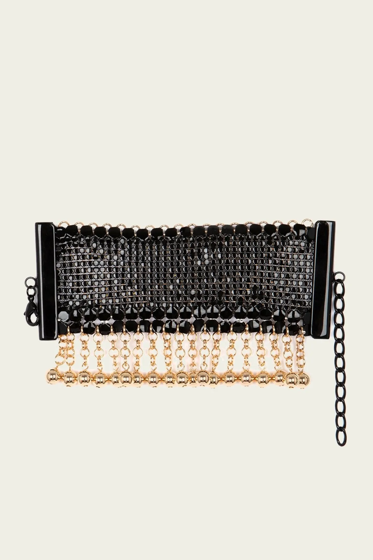 Chainmail Metal Bracelet in Black Gold
