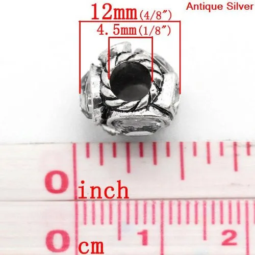 Charm with Round and Oval Rhinestones Charm Bead For Snake Chain Bracelet (Clear)