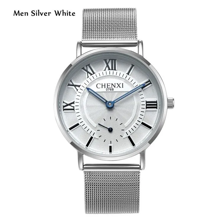 CHENXI Mens Watches Luxury Brand Waterproof Ultra Slim Men Quartz Watch Analog Business Wristwatches Stainless Steel Male Clock