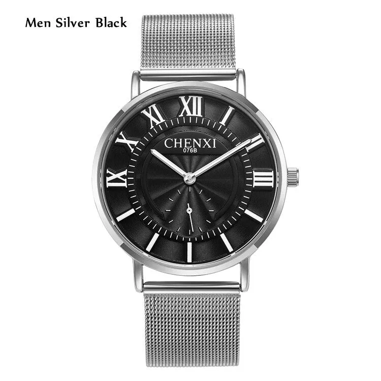 CHENXI Mens Watches Luxury Brand Waterproof Ultra Slim Men Quartz Watch Analog Business Wristwatches Stainless Steel Male Clock