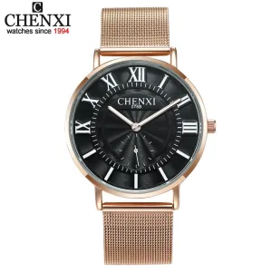 CHENXI Mens Watches Luxury Brand Waterproof Ultra Slim Men Quartz Watch Analog Business Wristwatches Stainless Steel Male Clock