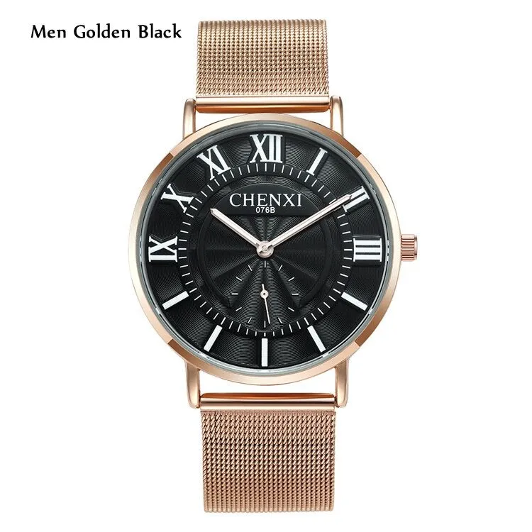 CHENXI Mens Watches Luxury Brand Waterproof Ultra Slim Men Quartz Watch Analog Business Wristwatches Stainless Steel Male Clock