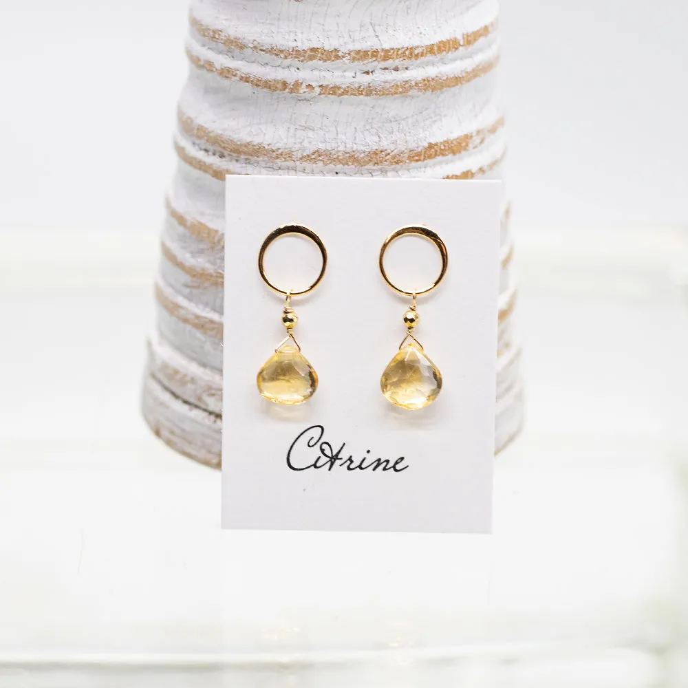 Citrinel Luna Gold Earrings
