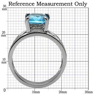 CJ7771OS Wholesale Stainless Steel Aquamarine Decorated Leaf Band