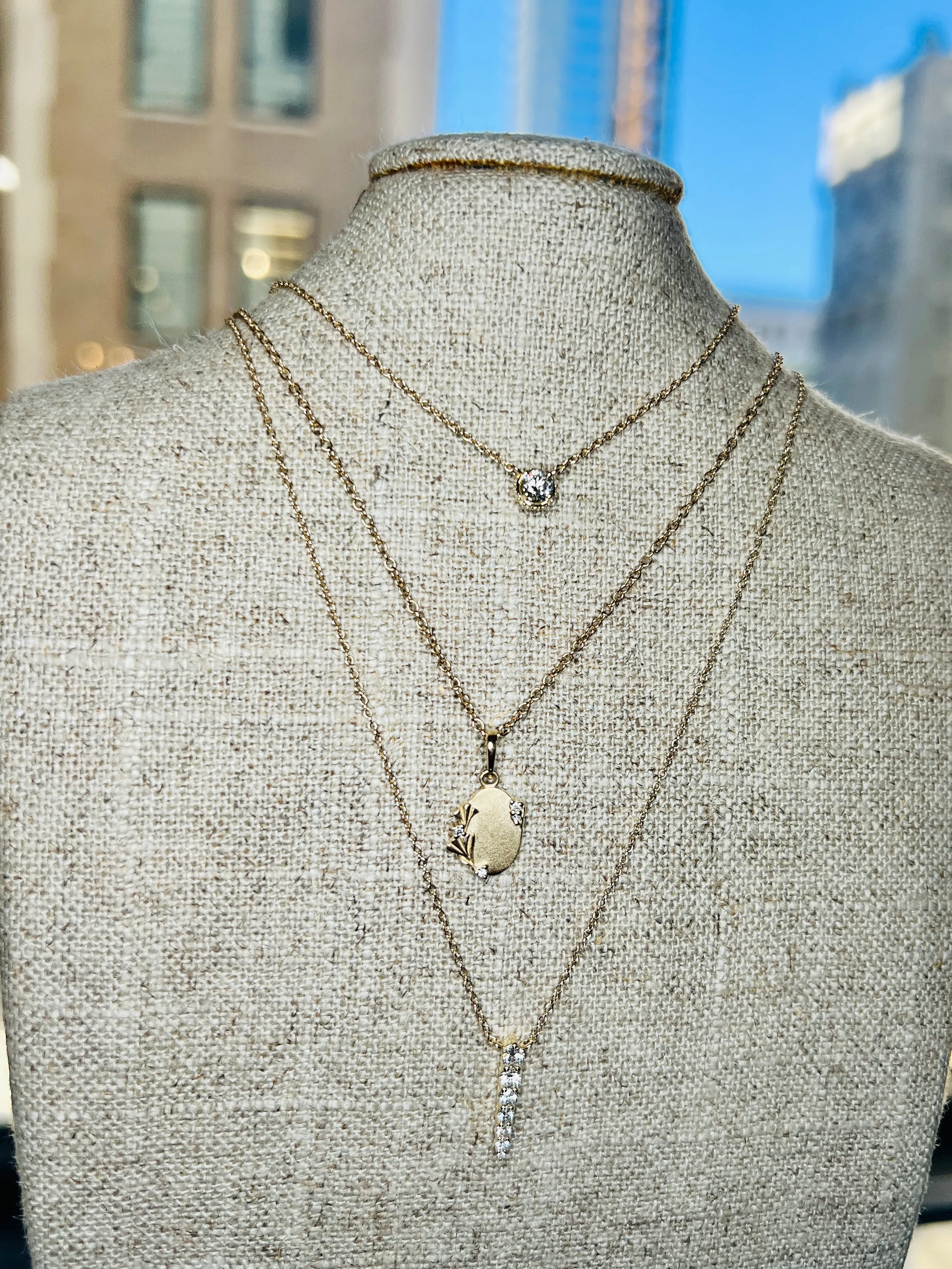 Clara Graduated Lab Grown Diamond Necklace Pendant