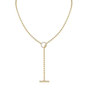 Classic Gold Bar Lariat Toggle Necklace