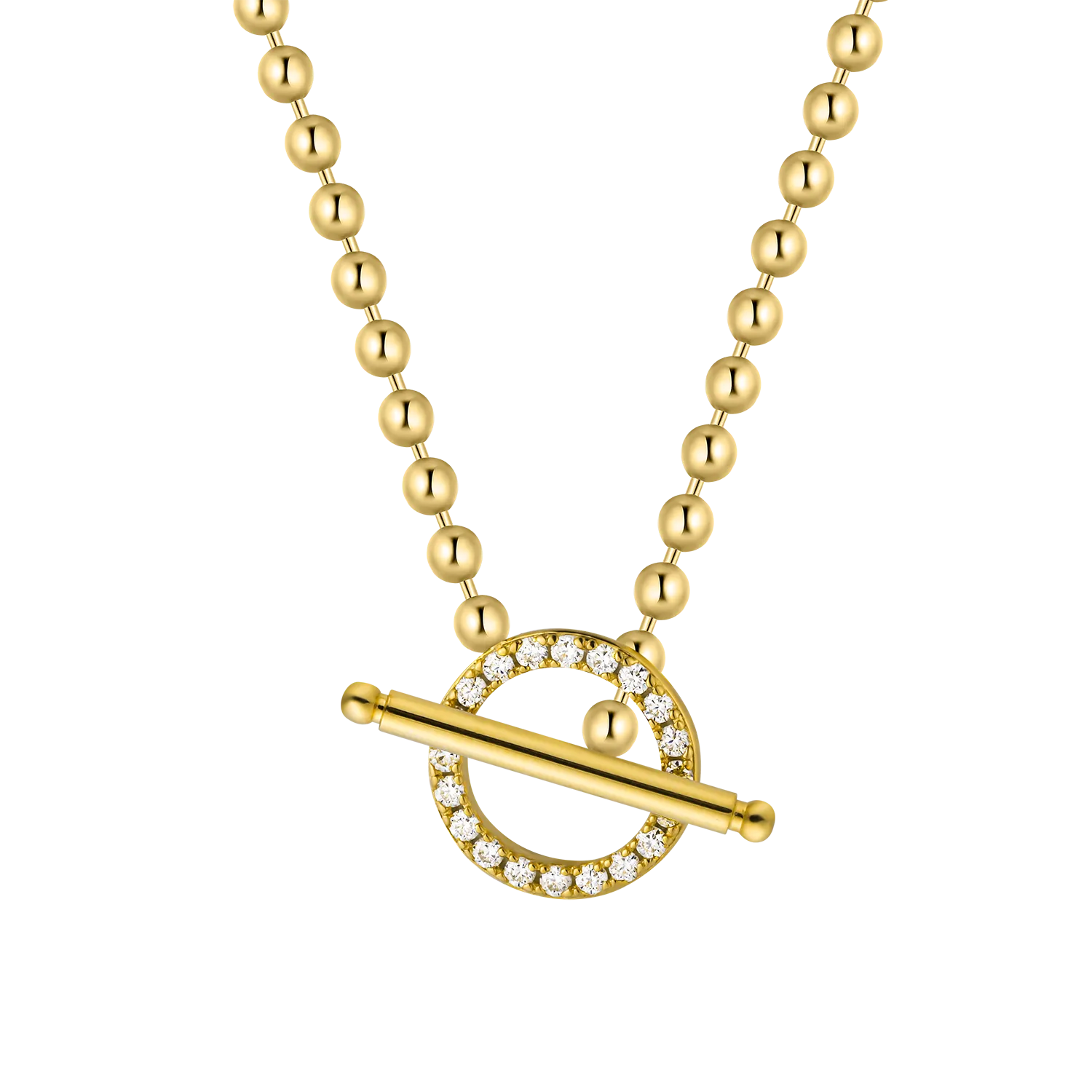 Classic Gold Bar Lariat Toggle Necklace