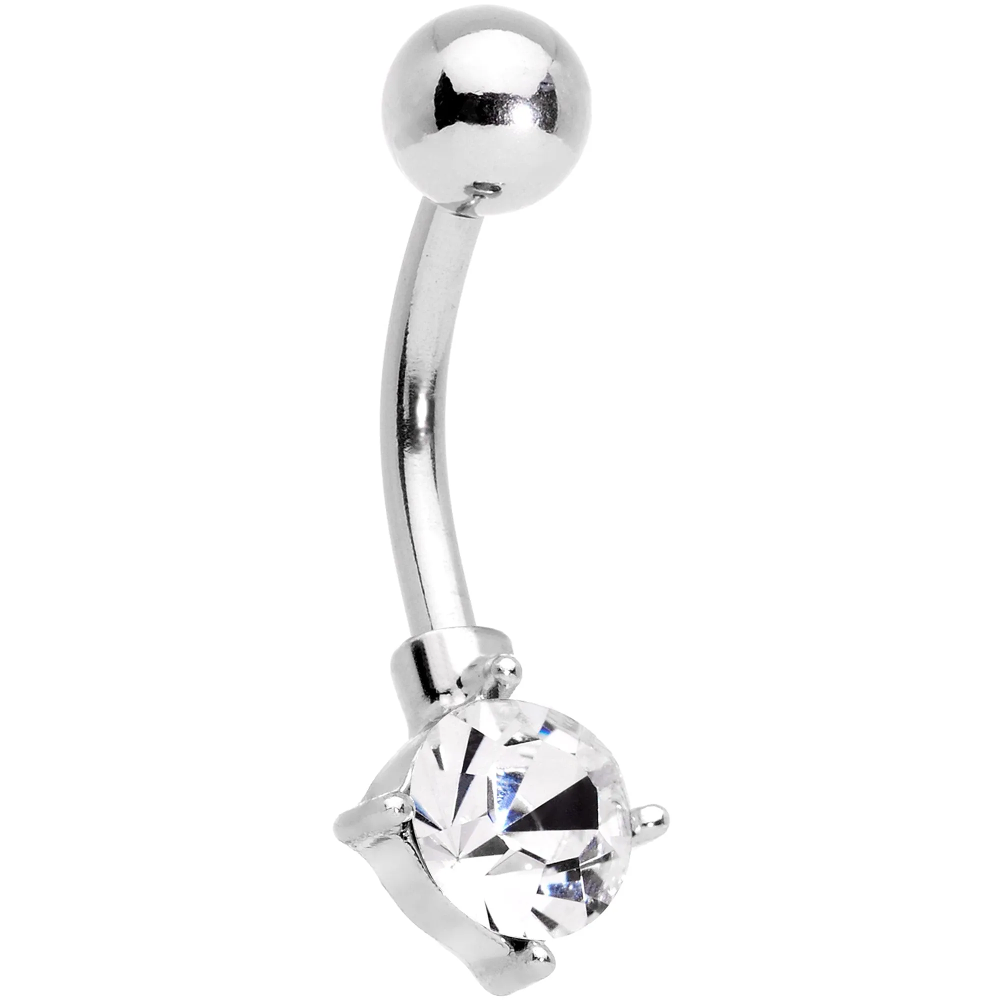 Clear Gem Blue Faux Druzy Rose Gold Tone Belly Ring Set of 4
