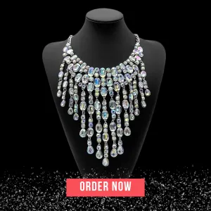 Clear Tassel Statement Necklace