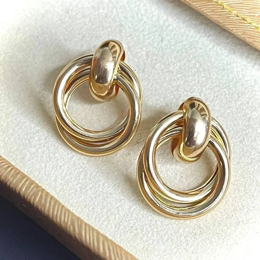 Combo Earrings Petals Drop Earrings Yellow Flower Design Drop Earrings, Vintage Retro Style Large Fashion Ear Stud Earrings Ring Buckle Earrings for Women & Girls Pack of 2 Pair Earrings Set
