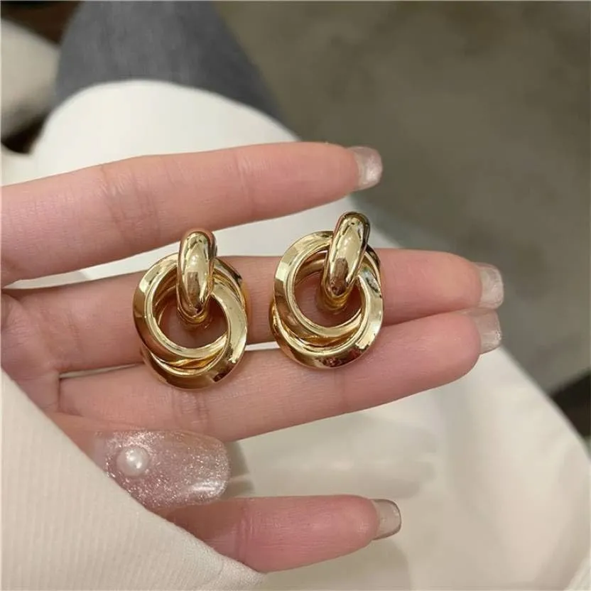 Combo Earrings Petals Drop Earrings Yellow Flower Design Drop Earrings, Vintage Retro Style Large Fashion Ear Stud Earrings Ring Buckle Earrings for Women & Girls Pack of 2 Pair Earrings Set