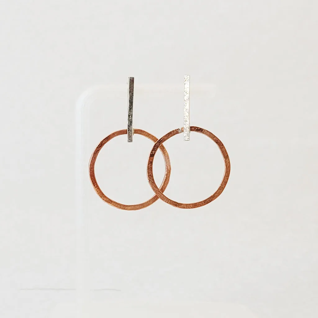 Contempo Circle Drop in Copper, Medium - Post Earrings