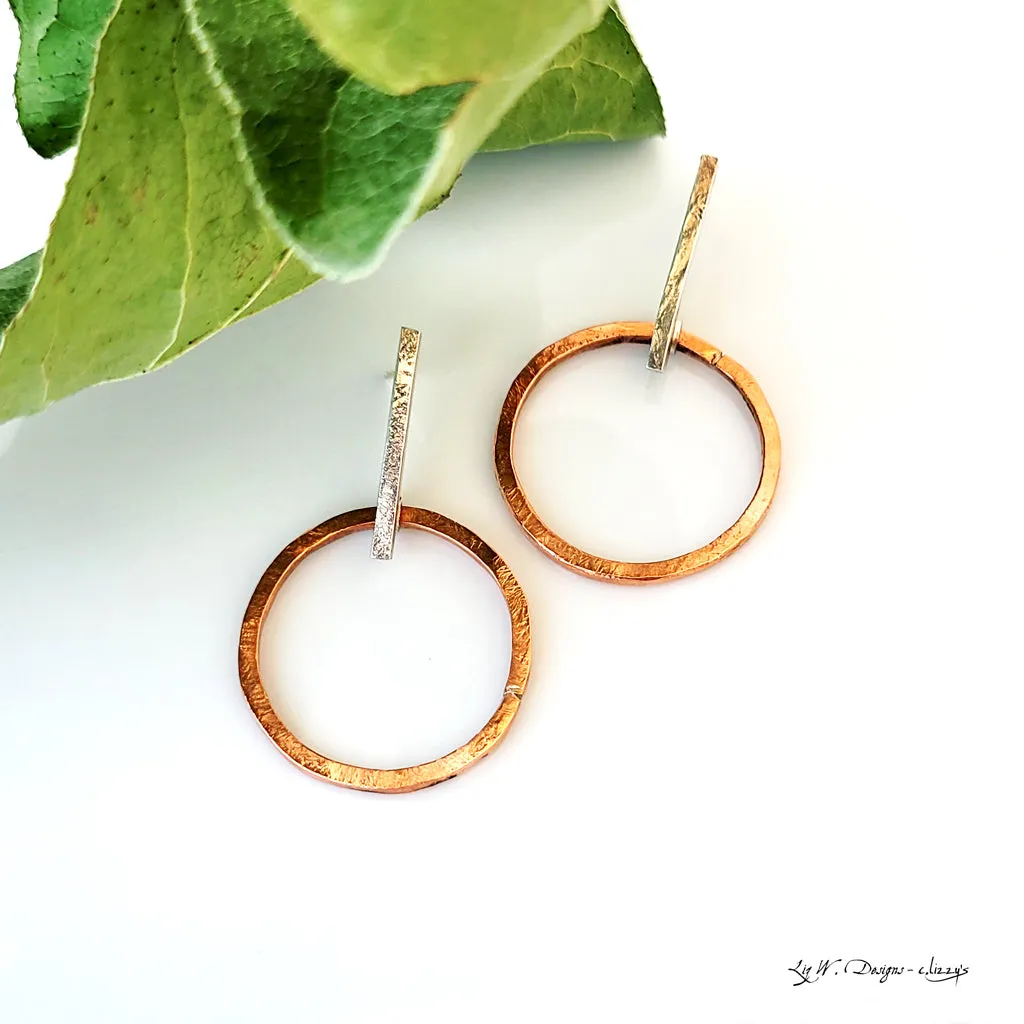 Contempo Circle Drop in Copper, Medium - Post Earrings