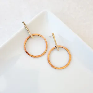 Contempo Circle Drop in Copper, Medium - Post Earrings