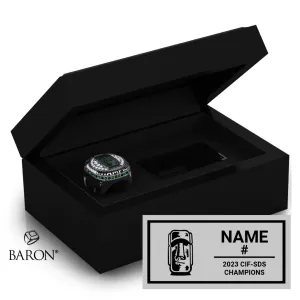Coronado High School Boys Water Polo 2023 Championship Black Standard Window Ring Box