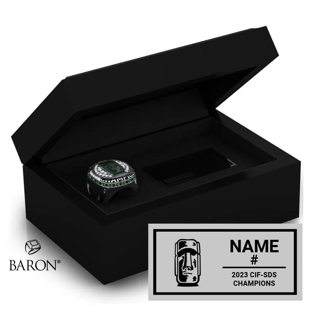 Coronado High School Boys Water Polo 2023 Championship Black Standard Window Ring Box
