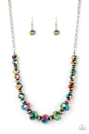 Cosmic Cadence - Multi - Oil Spill Bead Paparazzi Short Necklace