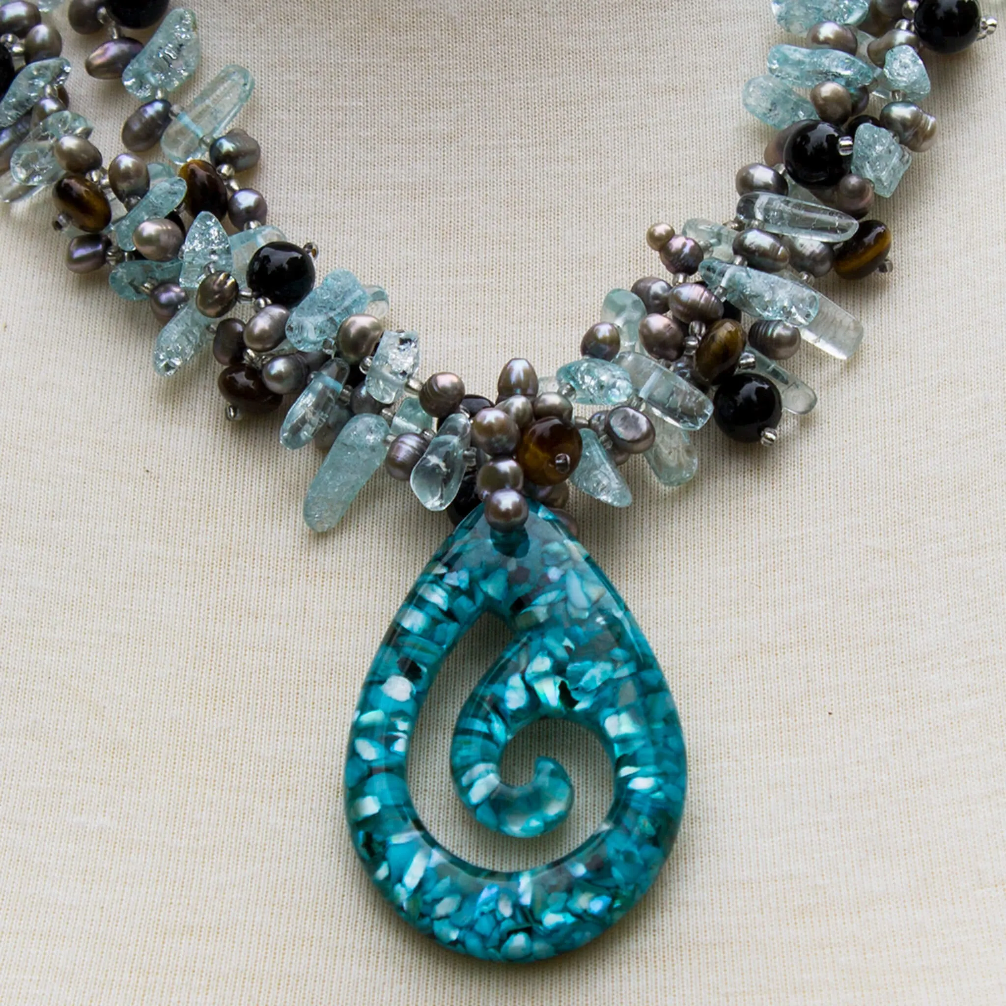Crystal Blue Drop Necklace