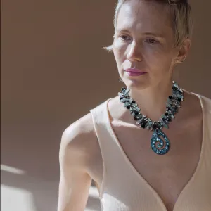Crystal Blue Drop Necklace
