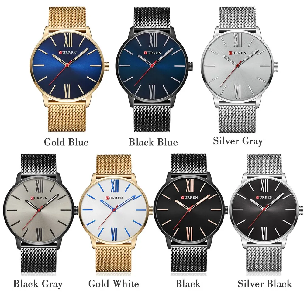 CURREN Fashion Mens Watches Male Top Brand Luxury Quartz Watch Men Casual Slim Waterproof Sport WristWatch Relogio Masculino