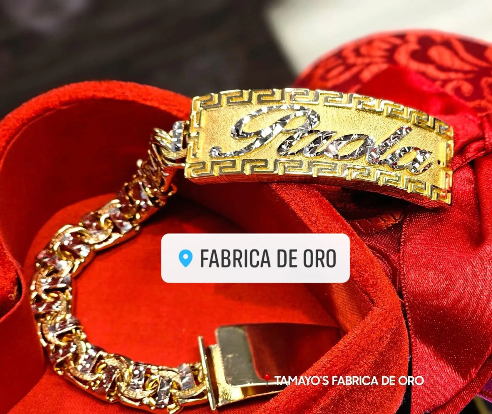 Custom Chino Bar Gold Bracelets