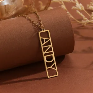 Custom Name Necklace English Font Pendant Stainless Steel