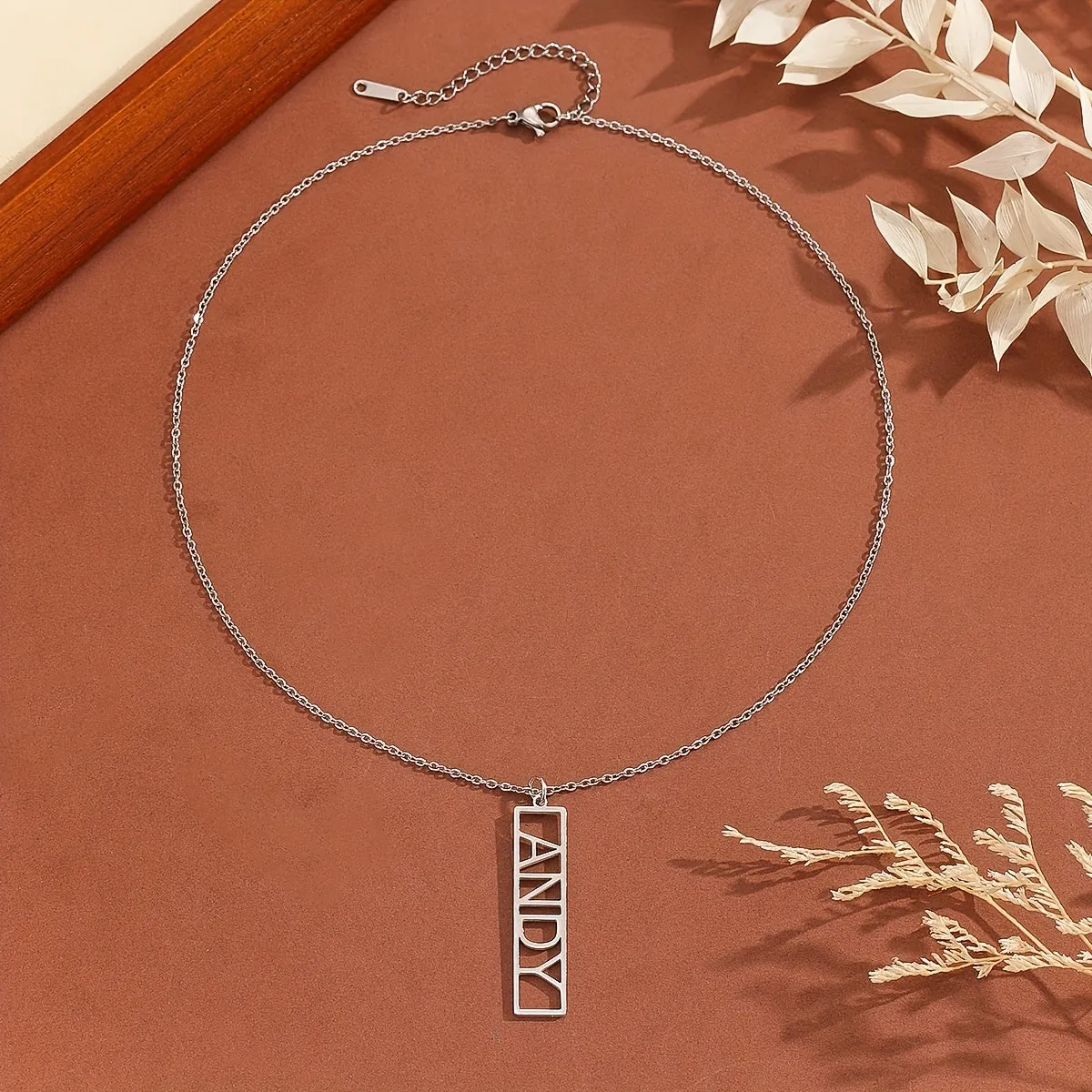 Custom Name Necklace English Font Pendant Stainless Steel