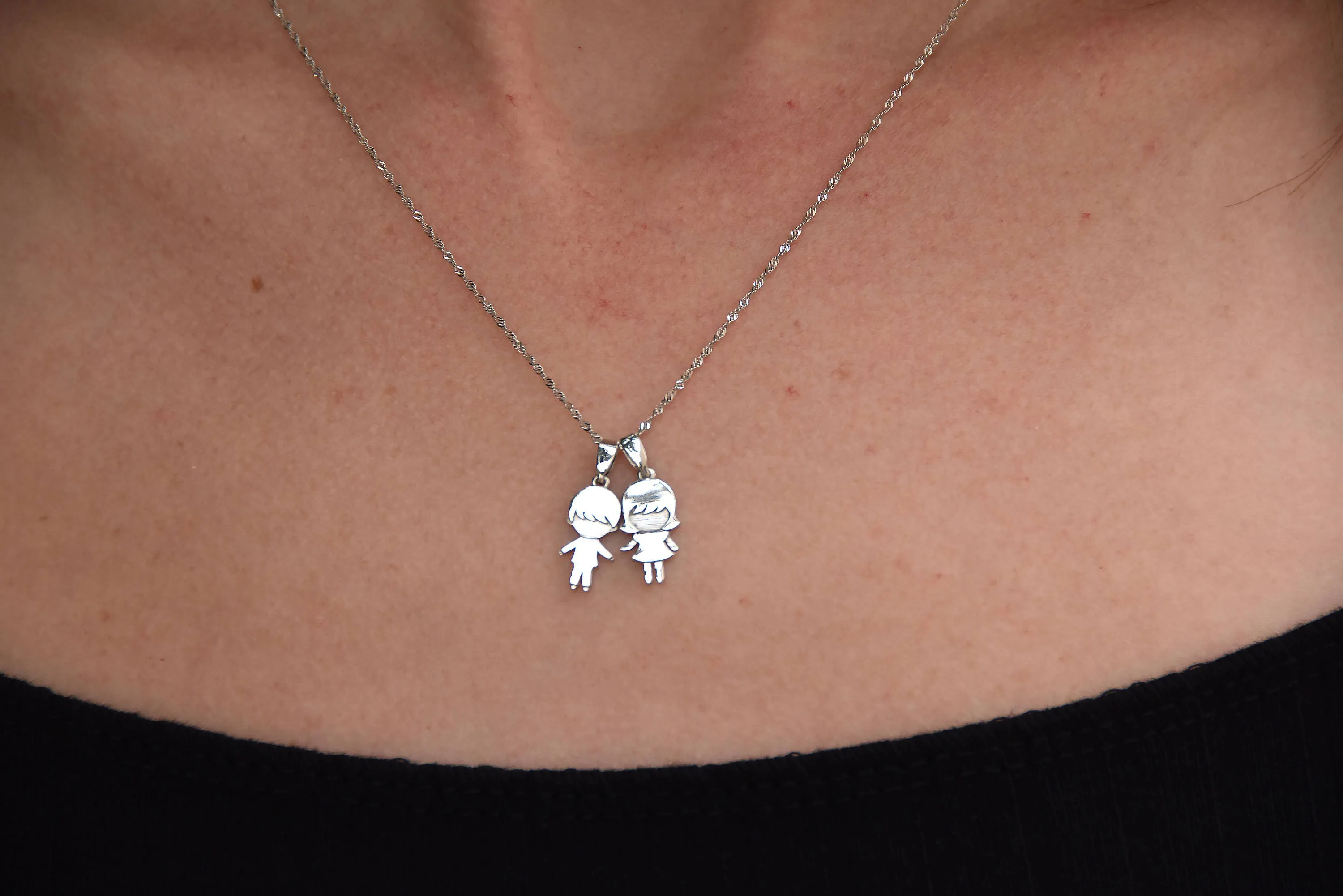Custom necklace-Baby boy & girl personalized- Baby shower-Baby boy charm-Necklace baby's birth-Mom gift-Minimalist Jewelry-Gift for her