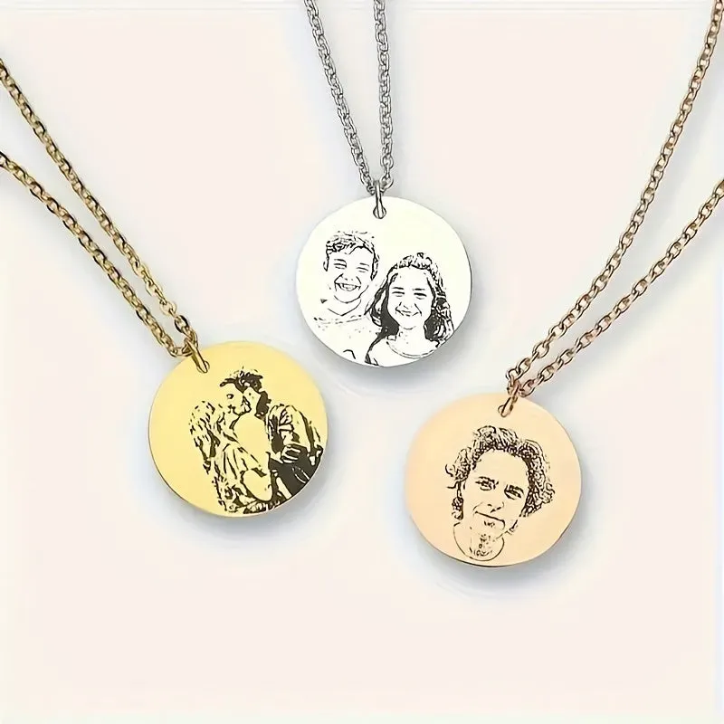 Custom Photo Necklace - Portrait Pendant - Mother's Gift