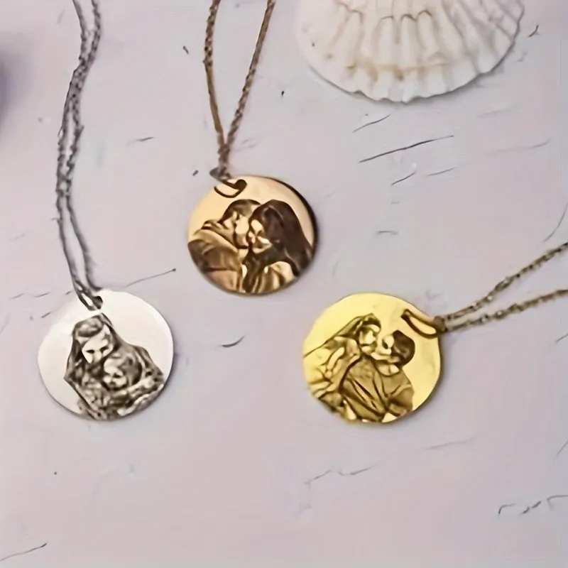 Custom Photo Necklace - Portrait Pendant - Mother's Gift